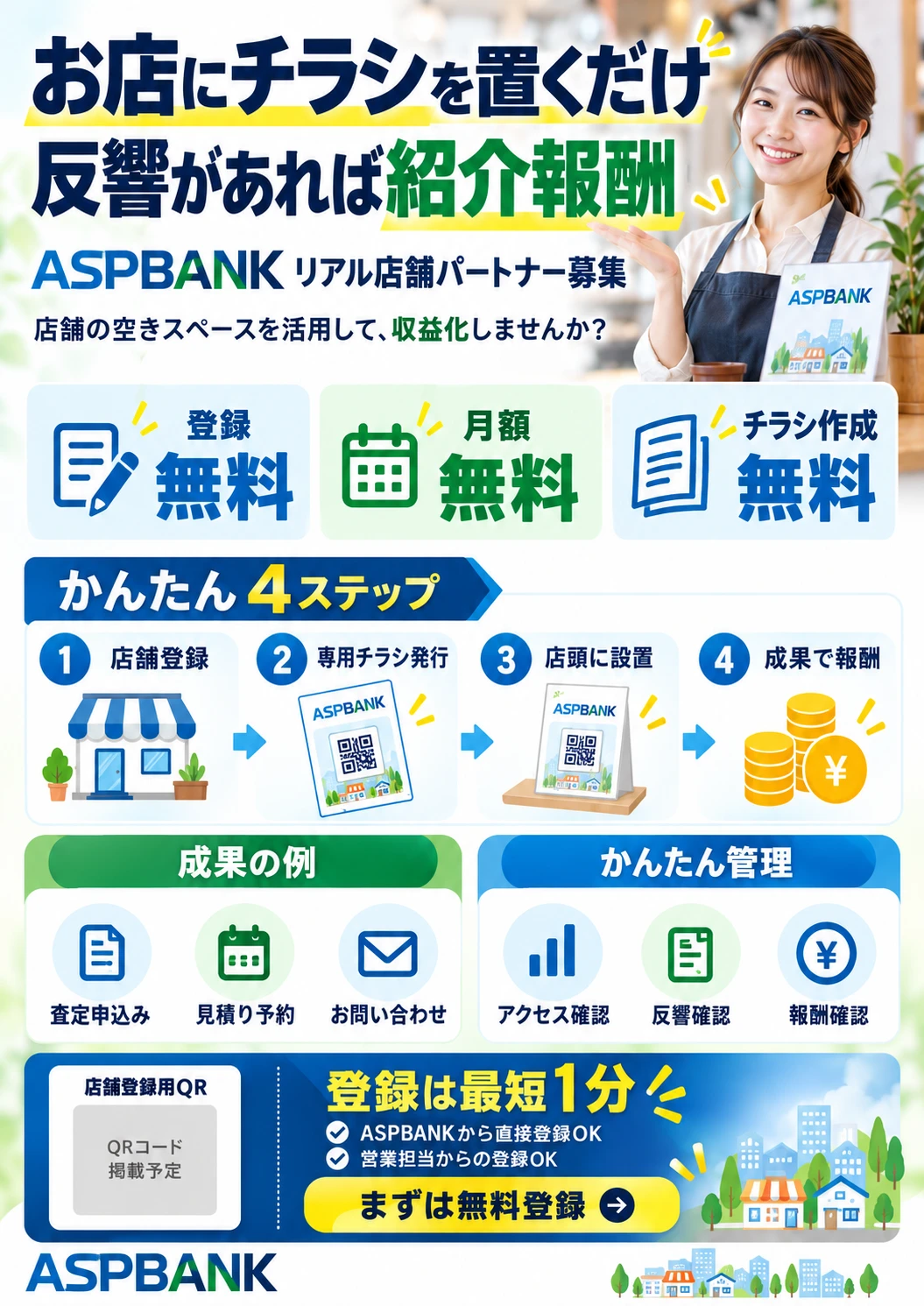 お店に置くチラシの見本